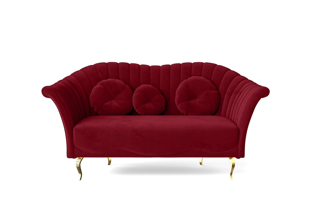 LIVELUSSO Sofa Milan 2 Seater Sofa Red Velvet