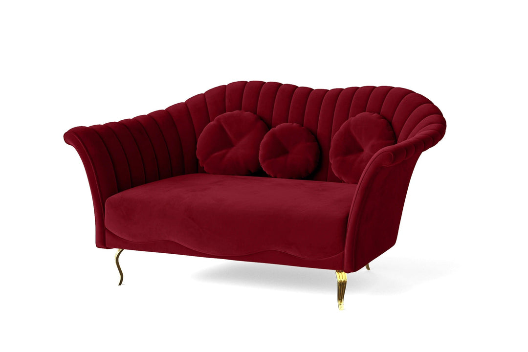 LIVELUSSO Sofa Milan 2 Seater Sofa Red Velvet