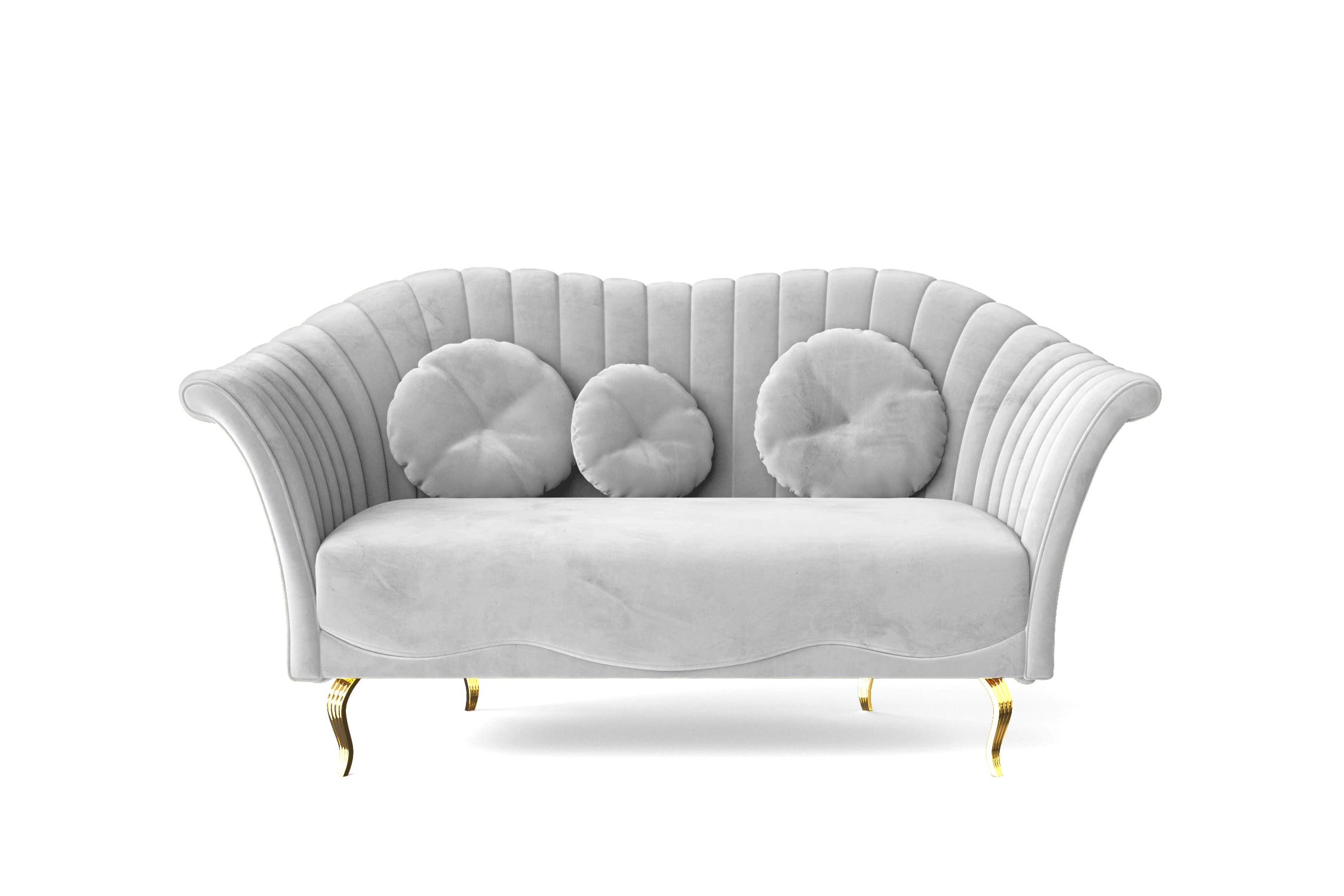 Milan 2 Seater Sofa White Velvet – LIVELUSSO