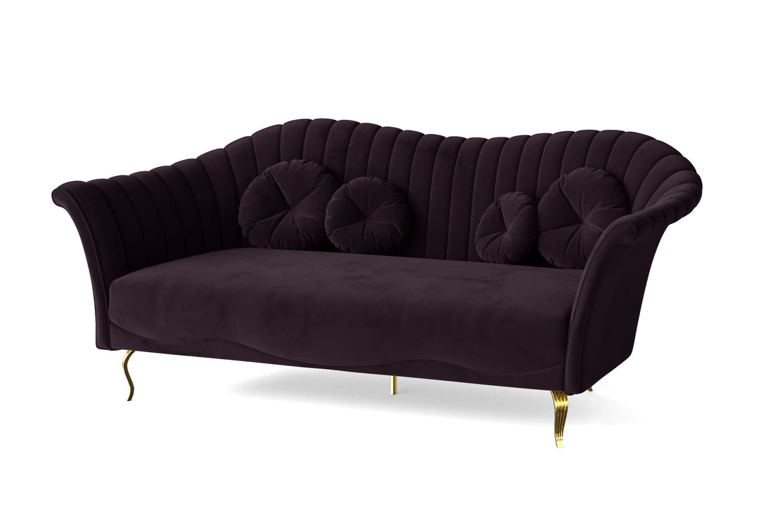 LIVELUSSO Sofa Milan 3 Seater Sofa Purple Velvet