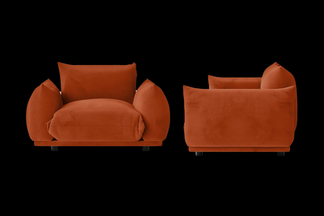 LIVELUSSO Armchair Minneapolis Armchair Orange Velvet