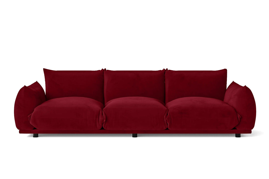 LIVELUSSO Sofa Minneapolis 3 Seater Sofa Red Velvet