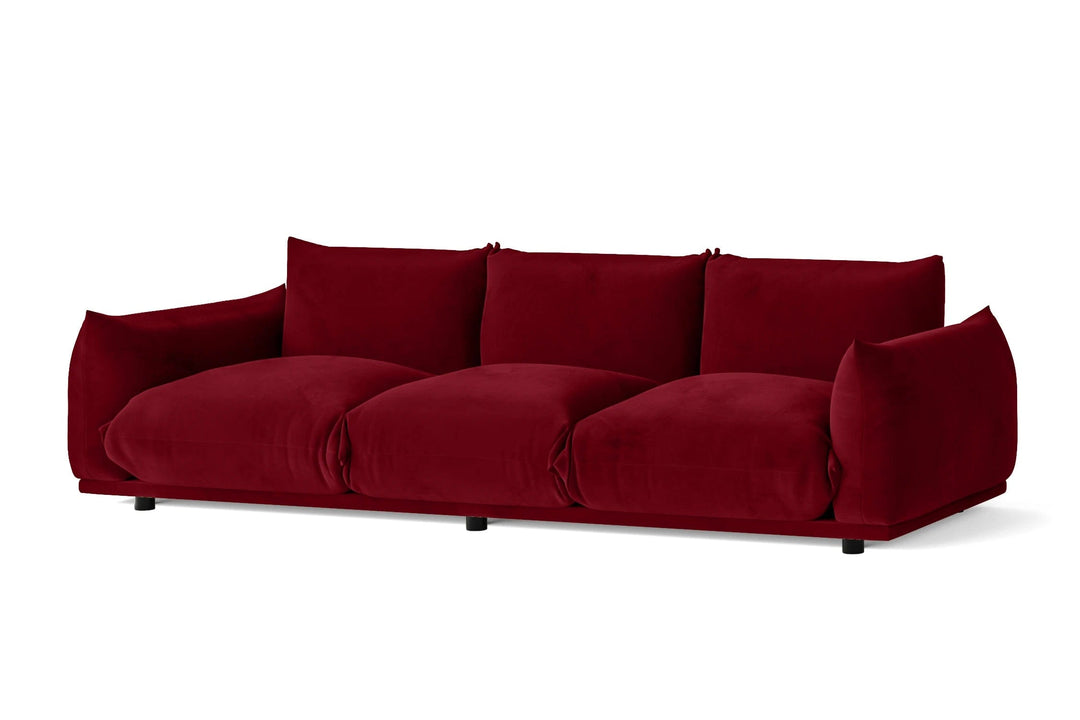 LIVELUSSO Sofa Minneapolis 3 Seater Sofa Red Velvet