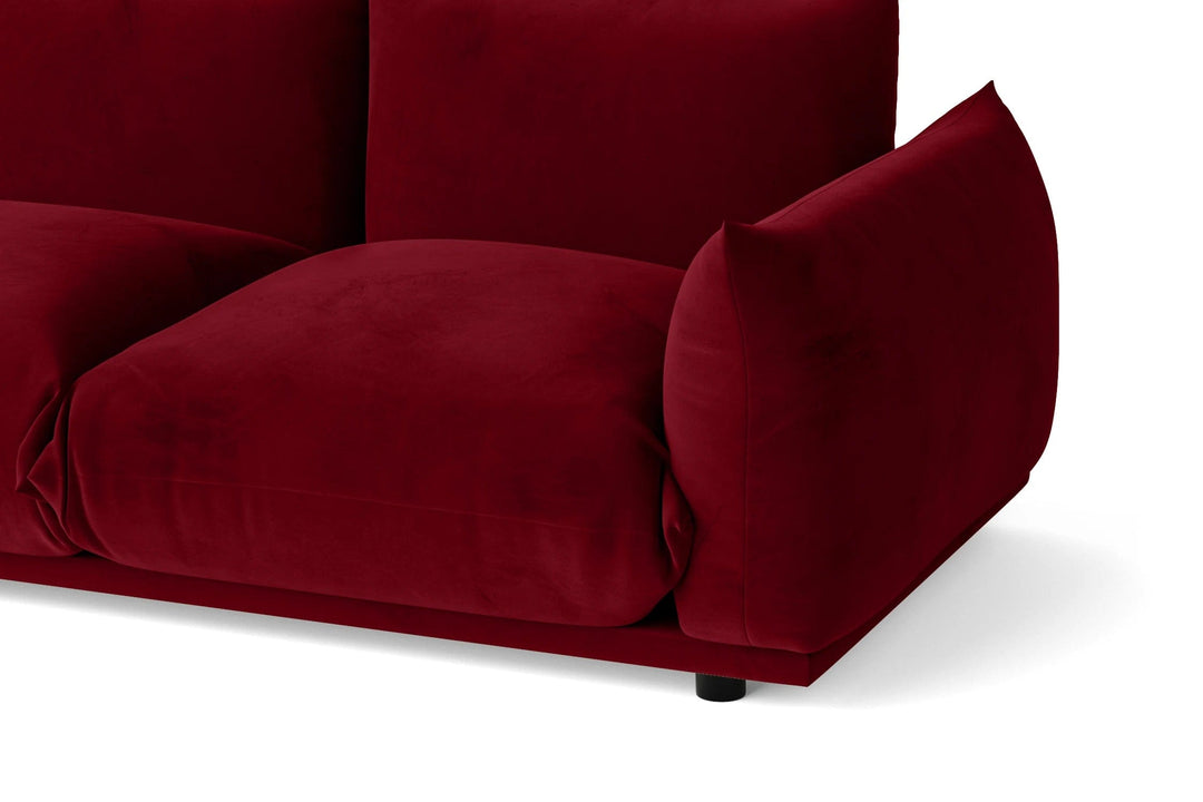 LIVELUSSO Sofa Minneapolis 3 Seater Sofa Red Velvet