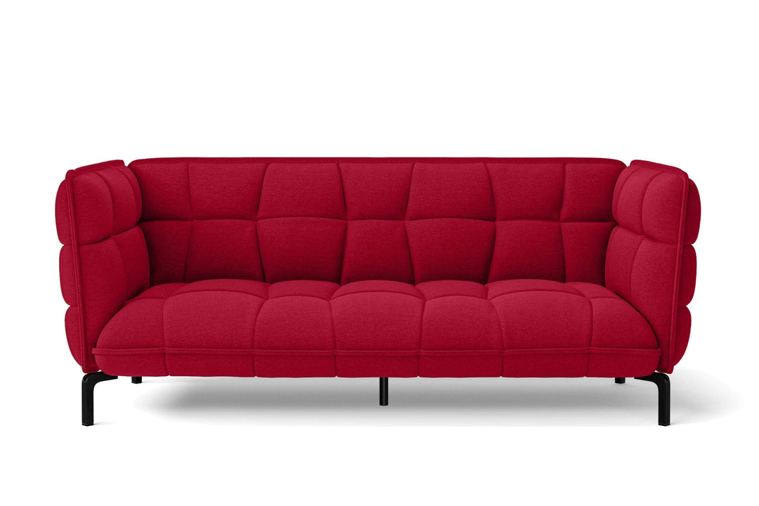 LIVELUSSO Sofa Modica 3 Seater Sofa Red Linen Fabric