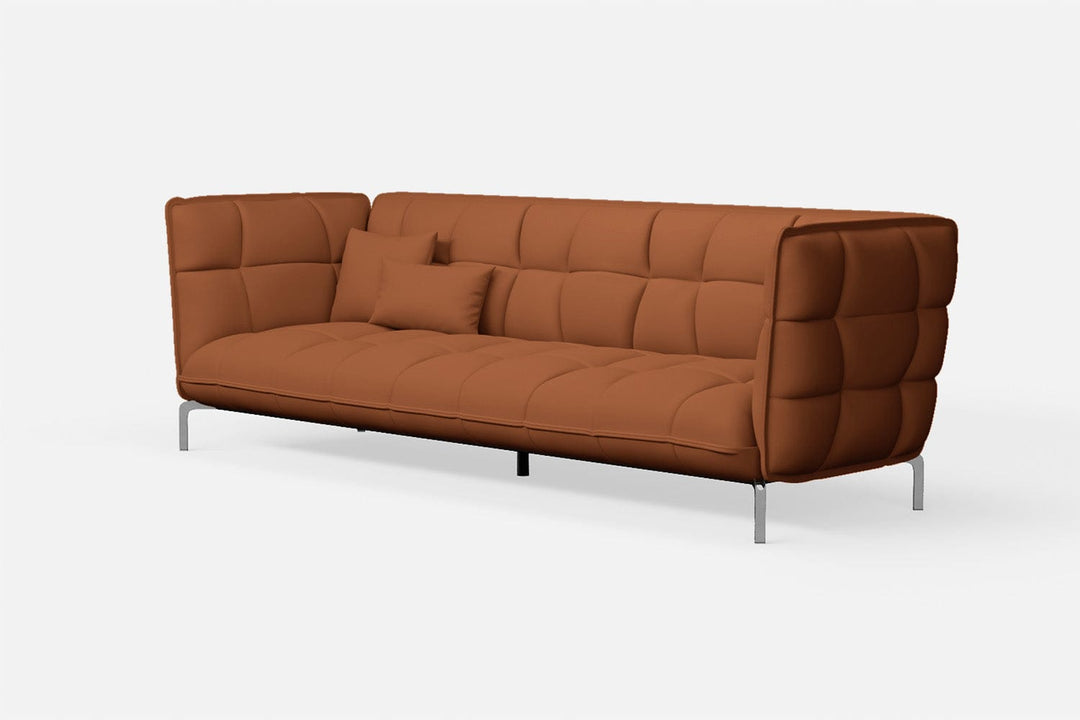 LIVELUSSO Sofa Modica 4 Seater Sofa Tan Brown Leather