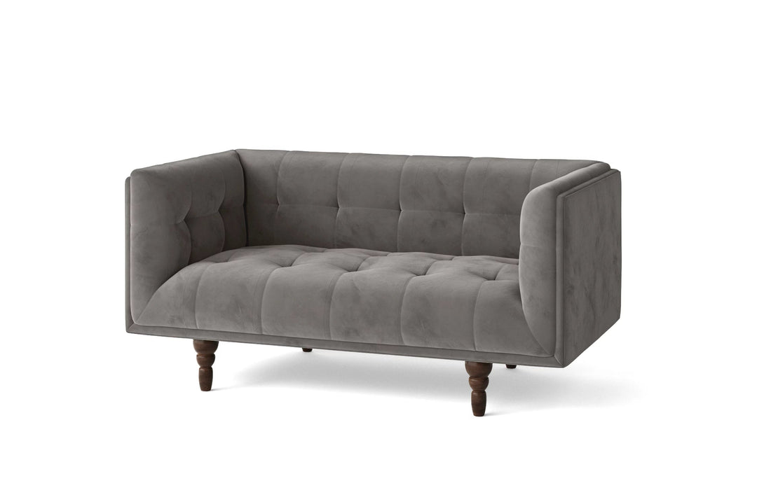 LIVELUSSO Sofa Nahant 2 Seater Sofa Grey Velvet