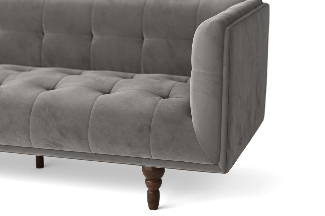 LIVELUSSO Sofa Nahant 2 Seater Sofa Grey Velvet