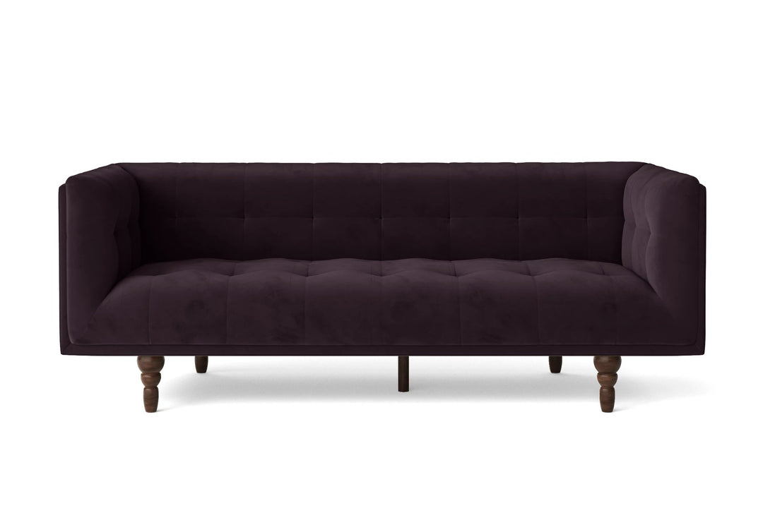 LIVELUSSO Sofa Nahant 3 Seater Sofa Purple Velvet