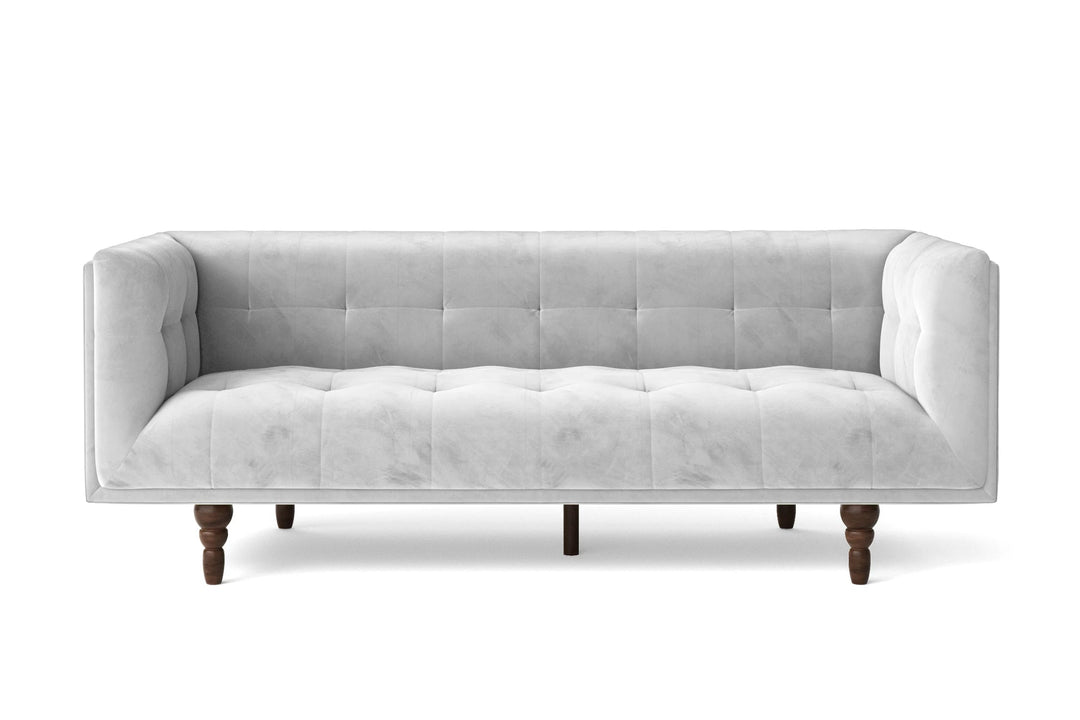 LIVELUSSO Sofa Nahant 3 Seater Sofa White Velvet