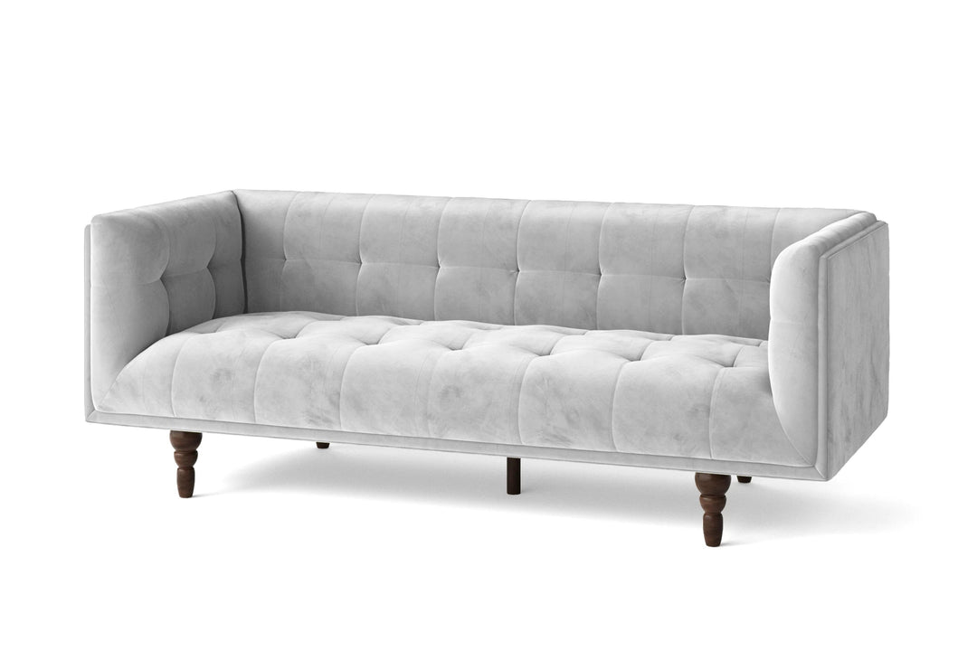 LIVELUSSO Sofa Nahant 3 Seater Sofa White Velvet