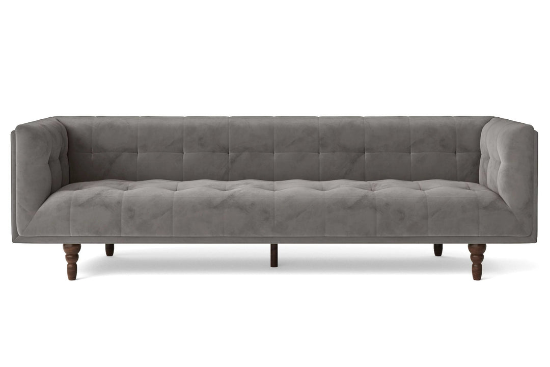 LIVELUSSO Sofa Nahant 4 Seater Sofa Grey Velvet