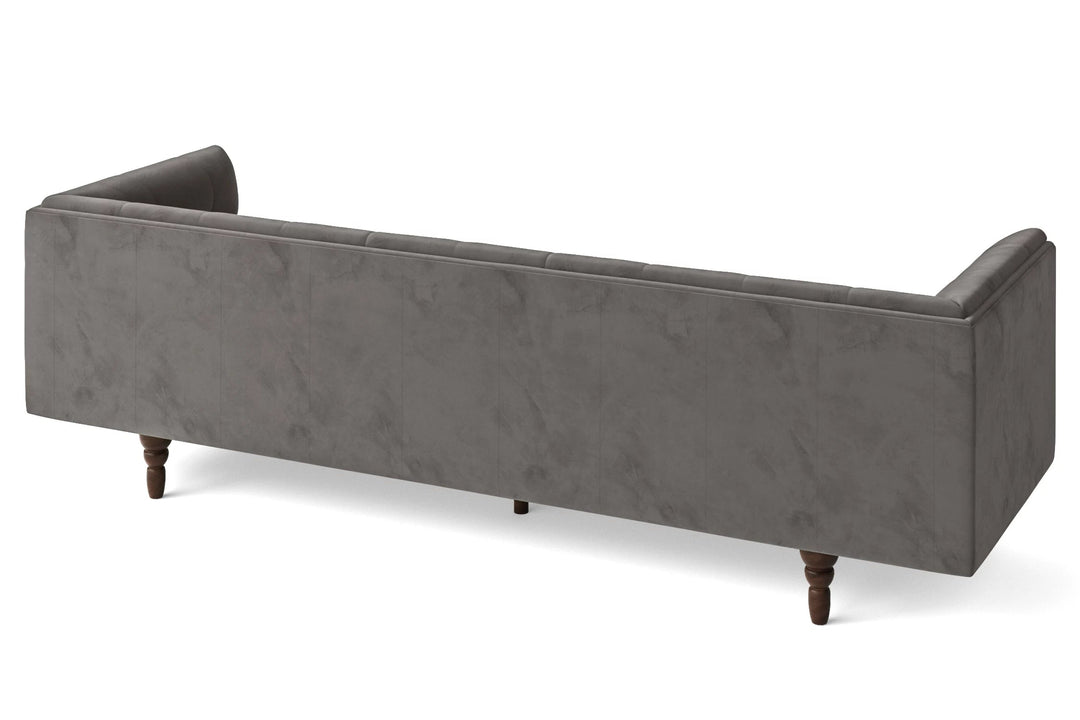 LIVELUSSO Sofa Nahant 4 Seater Sofa Grey Velvet