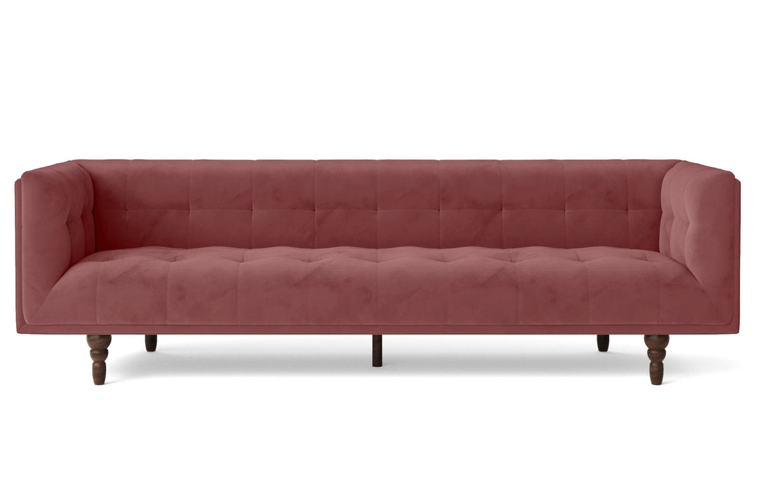 LIVELUSSO Sofa Nahant 4 Seater Sofa Pink Velvet