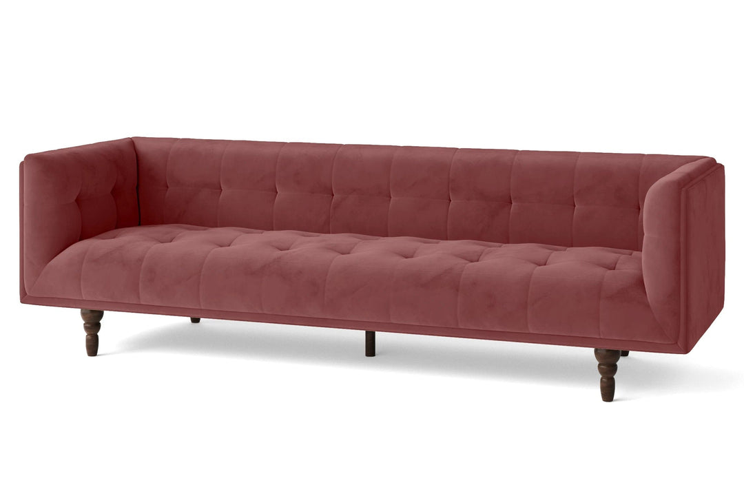 LIVELUSSO Sofa Nahant 4 Seater Sofa Pink Velvet