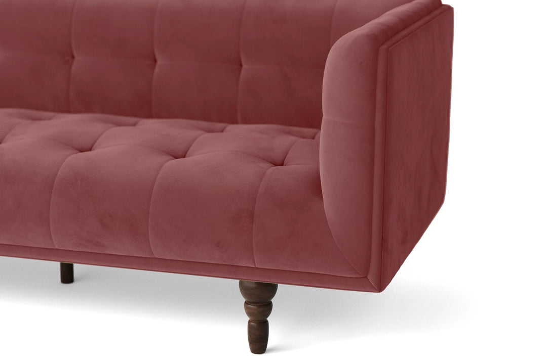 LIVELUSSO Sofa Nahant 4 Seater Sofa Pink Velvet