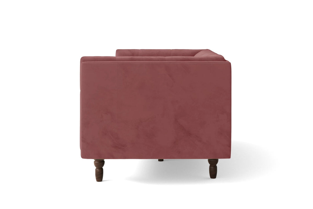 LIVELUSSO Sofa Nahant 4 Seater Sofa Pink Velvet