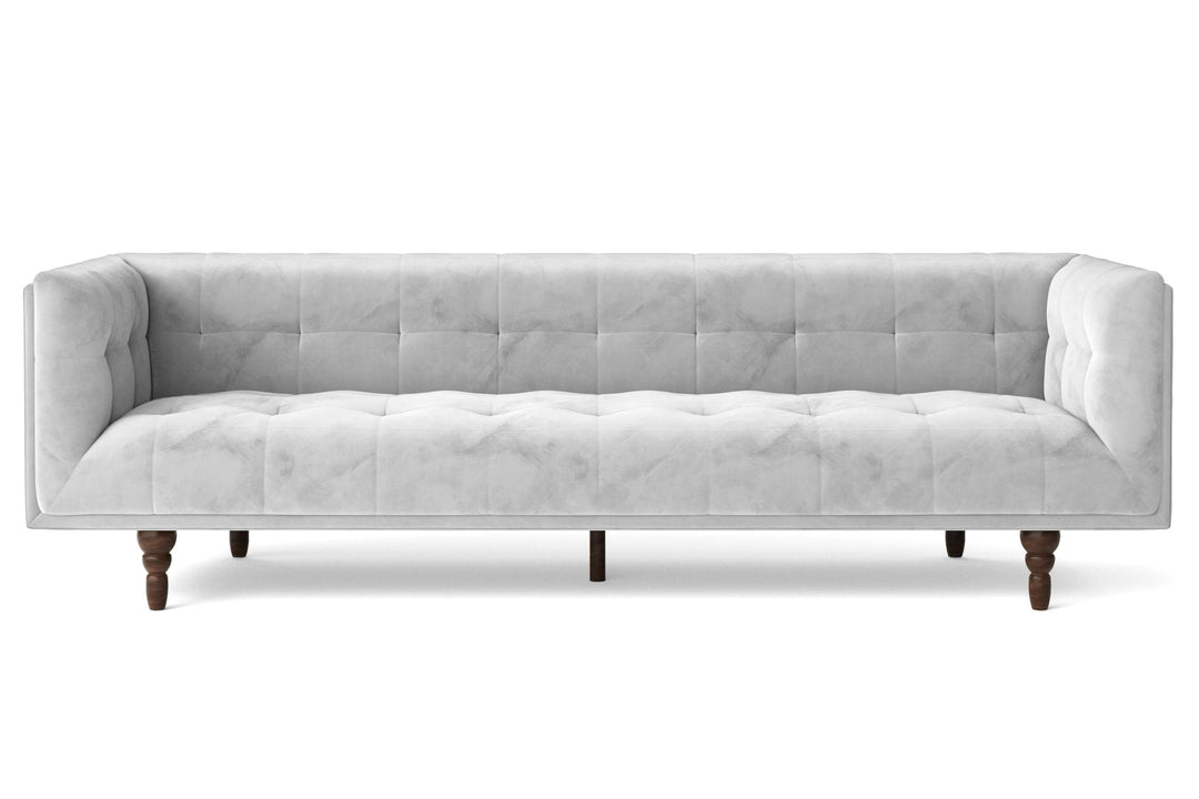 LIVELUSSO Sofa Nahant 4 Seater Sofa White Velvet