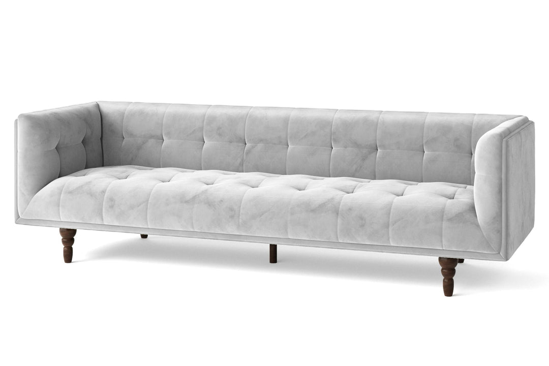 LIVELUSSO Sofa Nahant 4 Seater Sofa White Velvet