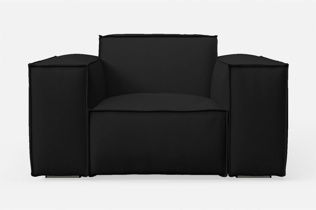 LIVELUSSO Armchair Naples Armchair Black Leather