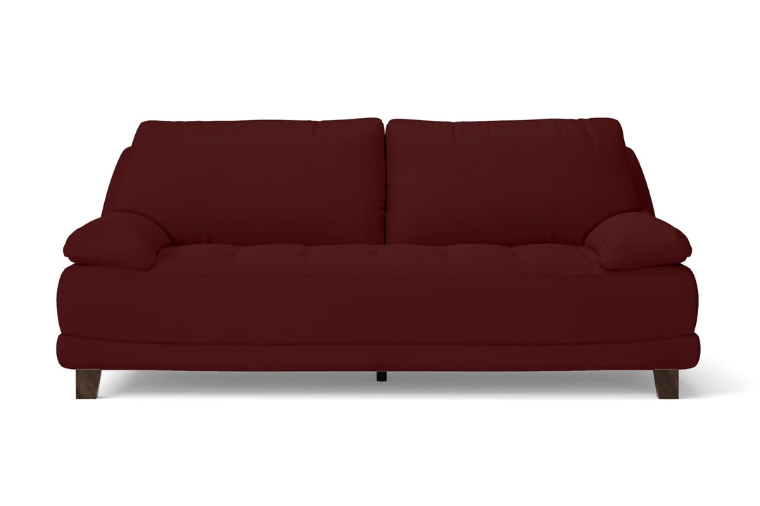 LIVELUSSO Sofa Novara 3 Seater Sofa Red Leather