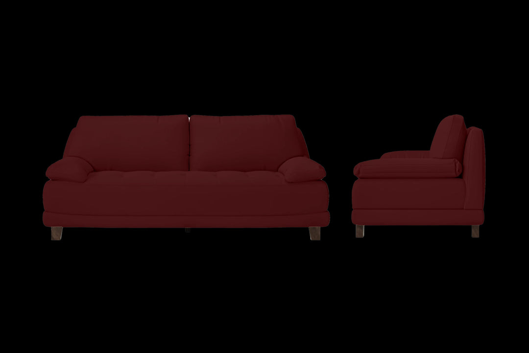 LIVELUSSO Sofa Novara 3 Seater Sofa Red Leather