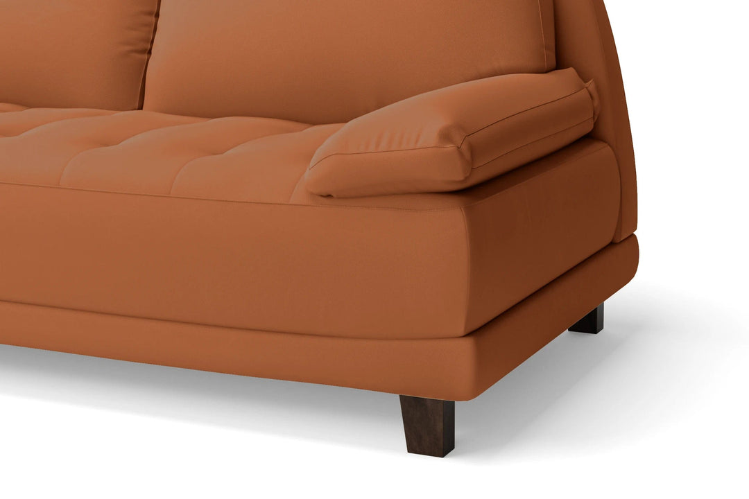 LIVELUSSO Sofa Novara 3 Seater Sofa Tan Brown Leather