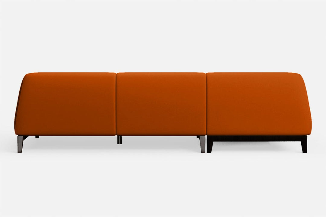 LIVELUSSO Chaise Lounge Sofa Pavia 3 Seater Left Hand Facing Chaise Lounge Corner Sofa Orange Leather