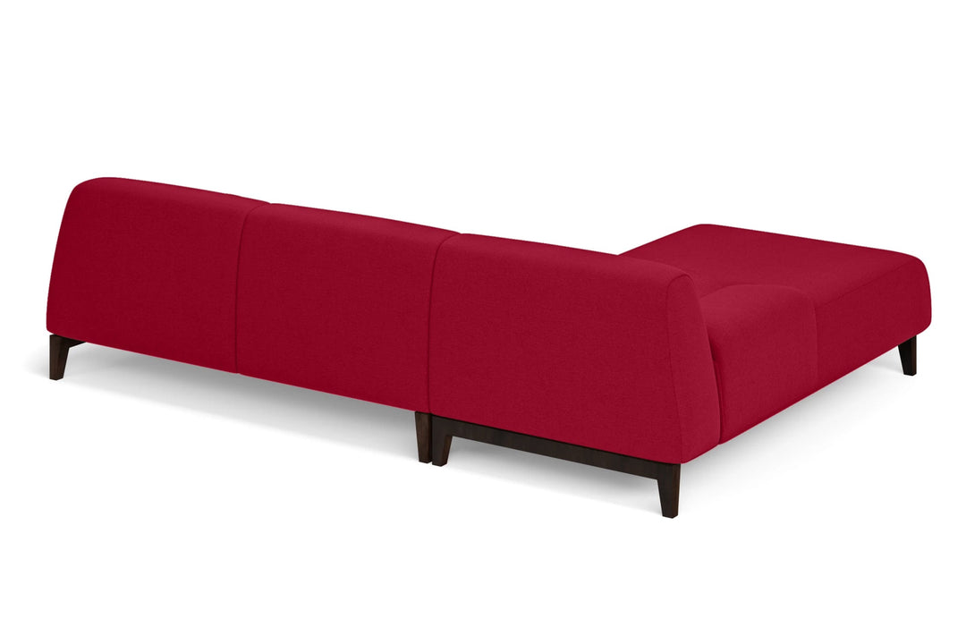 LIVELUSSO Chaise Lounge Sofa Pavia 3 Seater Left Hand Facing Chaise Lounge Corner Sofa Red Linen Fabric