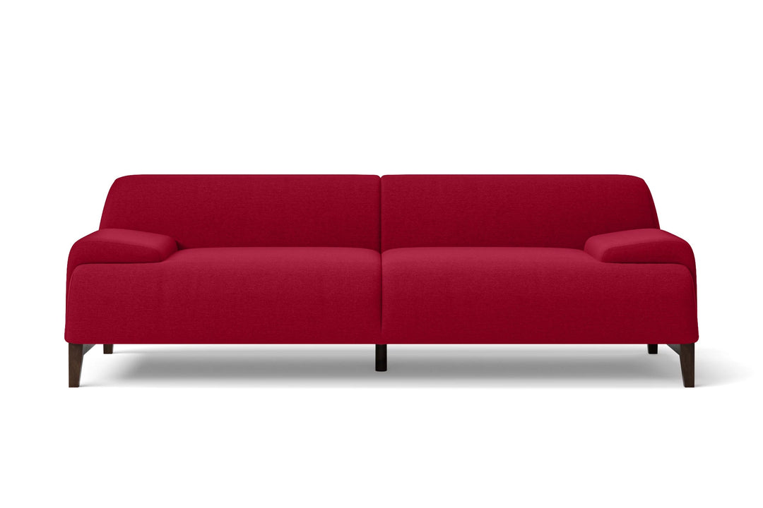 LIVELUSSO Sofa Pavia 3 Seater Sofa Red Linen Fabric