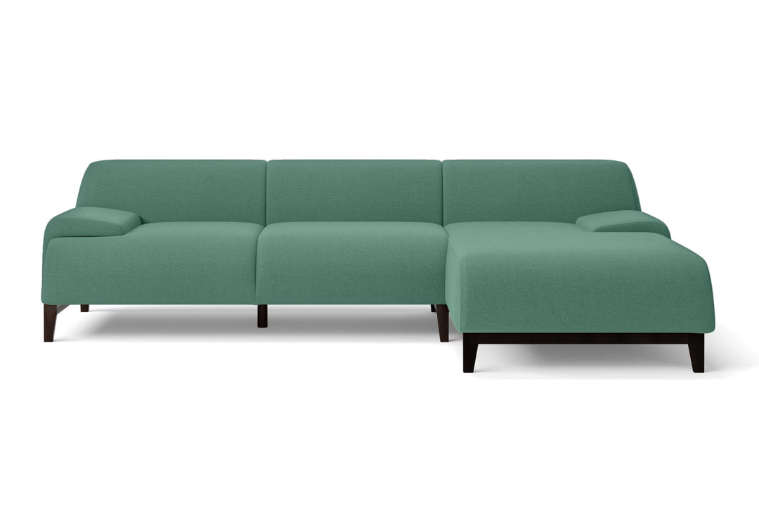 LIVELUSSO Chaise Lounge Sofa Pavia 3 Seater Right Hand Facing Chaise Lounge Corner Sofa Mint Green Linen Fabric