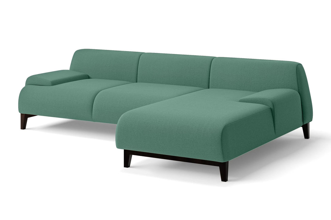 LIVELUSSO Chaise Lounge Sofa Pavia 3 Seater Right Hand Facing Chaise Lounge Corner Sofa Mint Green Linen Fabric