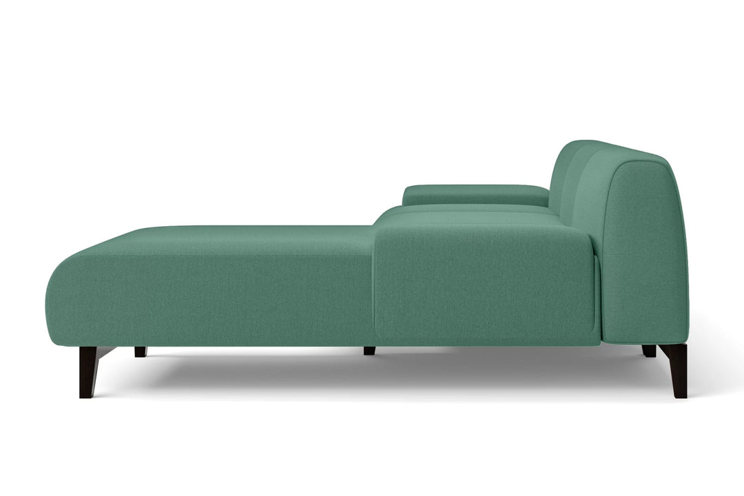 LIVELUSSO Chaise Lounge Sofa Pavia 3 Seater Right Hand Facing Chaise Lounge Corner Sofa Mint Green Linen Fabric