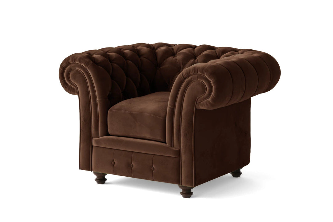 LIVELUSSO Armchair Pesaro Armchair Coffee Brown Velvet