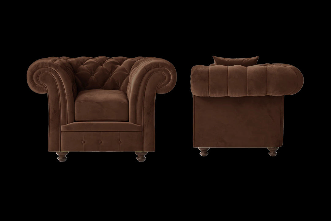 LIVELUSSO Armchair Pesaro Armchair Coffee Brown Velvet