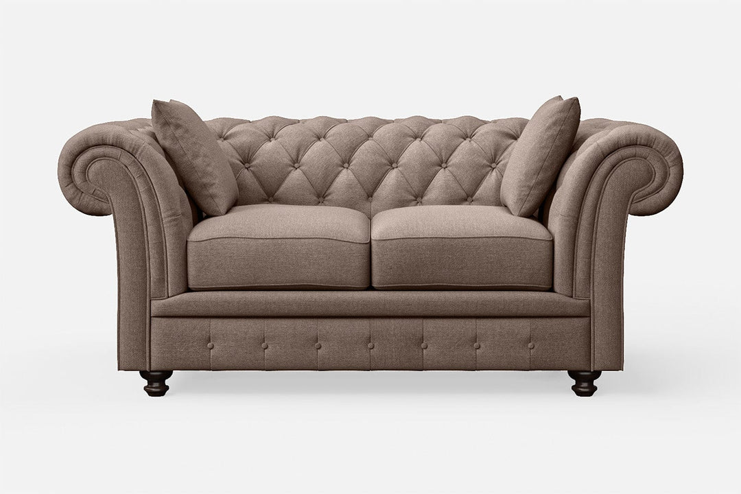 LIVELUSSO Sofa Pesaro 2 Seater Sofa Caramel Linen Fabric