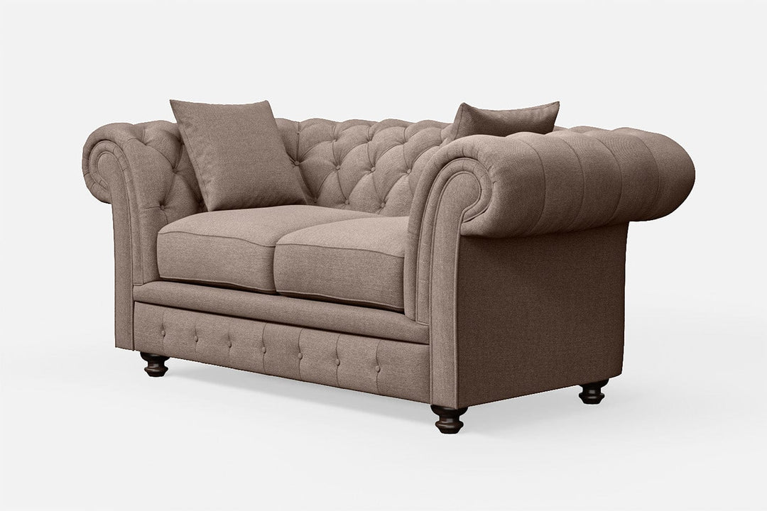 LIVELUSSO Sofa Pesaro 2 Seater Sofa Caramel Linen Fabric