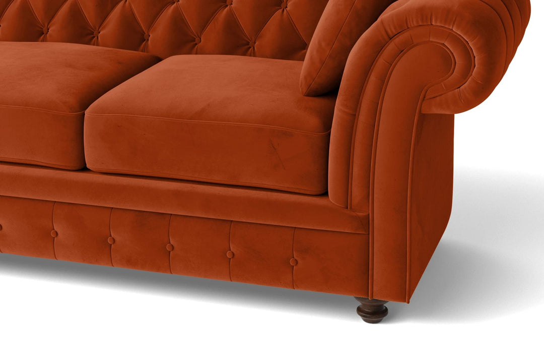 LIVELUSSO Sofa Pesaro 2 Seater Sofa Orange Velvet