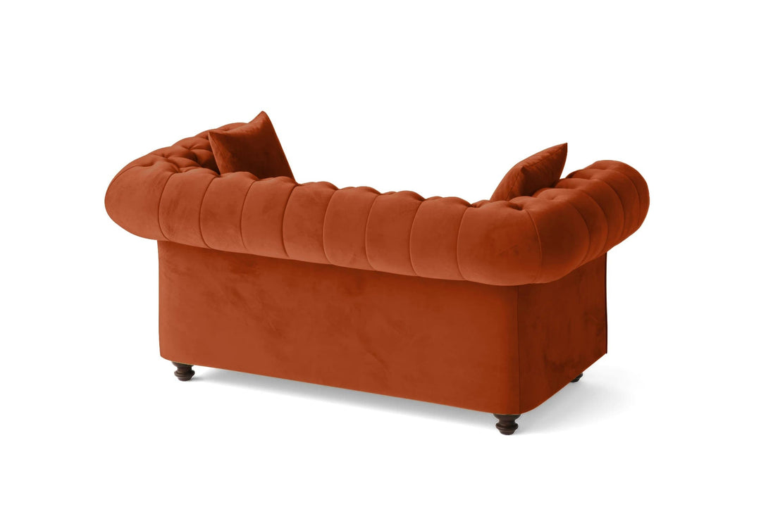 LIVELUSSO Sofa Pesaro 2 Seater Sofa Orange Velvet