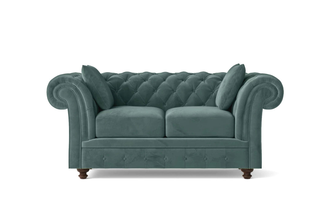 LIVELUSSO Sofa Pesaro 2 Seater Sofa Teal Velvet