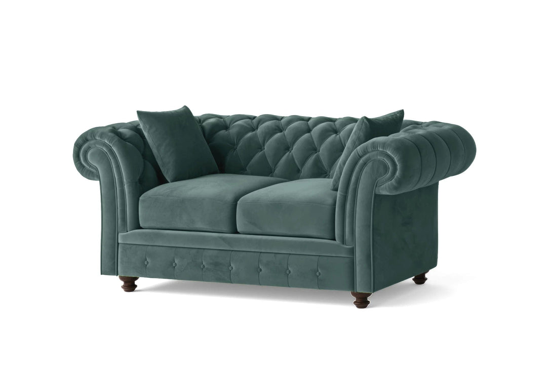 LIVELUSSO Sofa Pesaro 2 Seater Sofa Teal Velvet