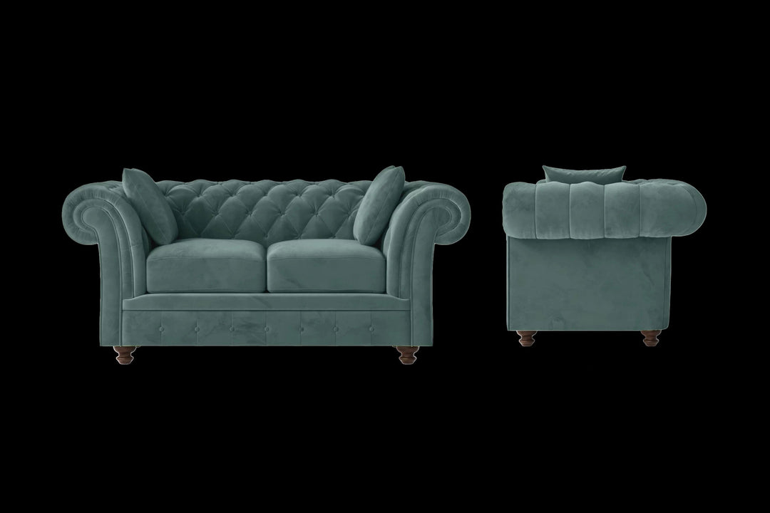 LIVELUSSO Sofa Pesaro 2 Seater Sofa Teal Velvet