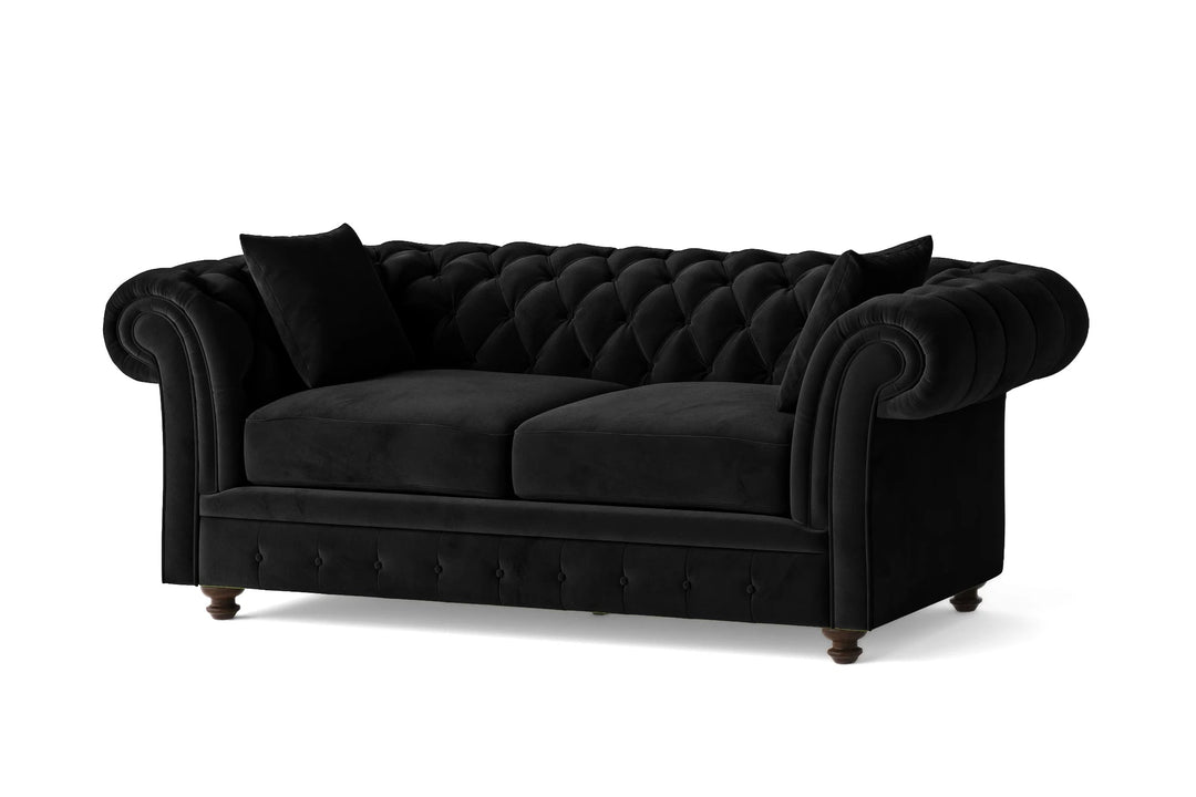 LIVELUSSO Sofa Pesaro 3 Seater Sofa Black Velvet