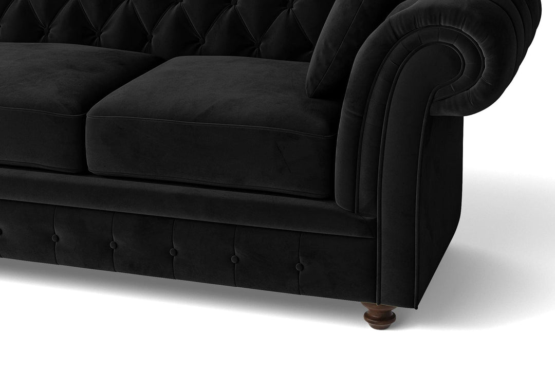 LIVELUSSO Sofa Pesaro 3 Seater Sofa Black Velvet