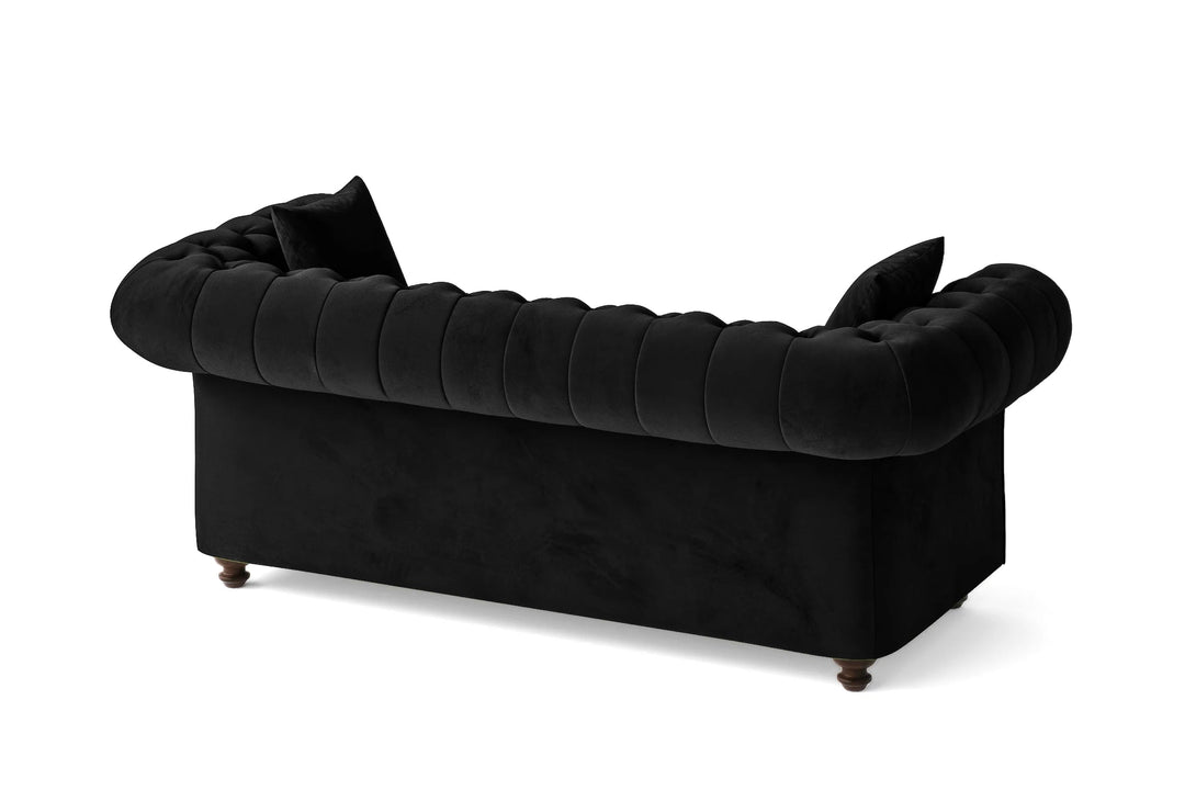 LIVELUSSO Sofa Pesaro 3 Seater Sofa Black Velvet