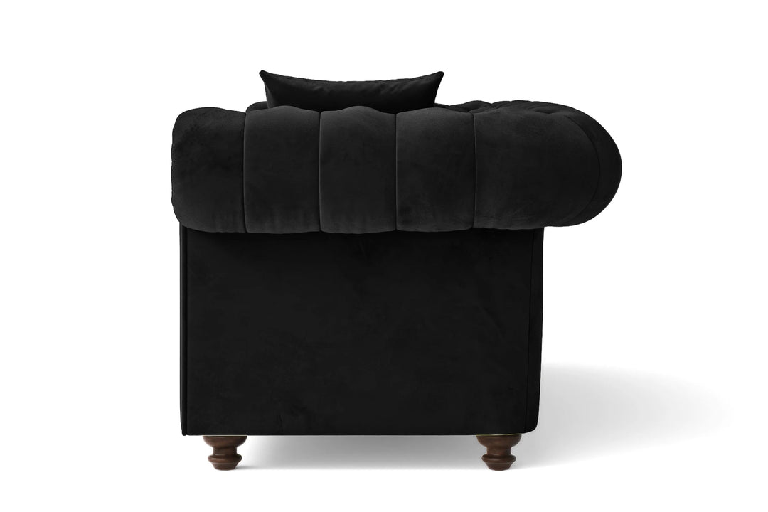 LIVELUSSO Sofa Pesaro 3 Seater Sofa Black Velvet