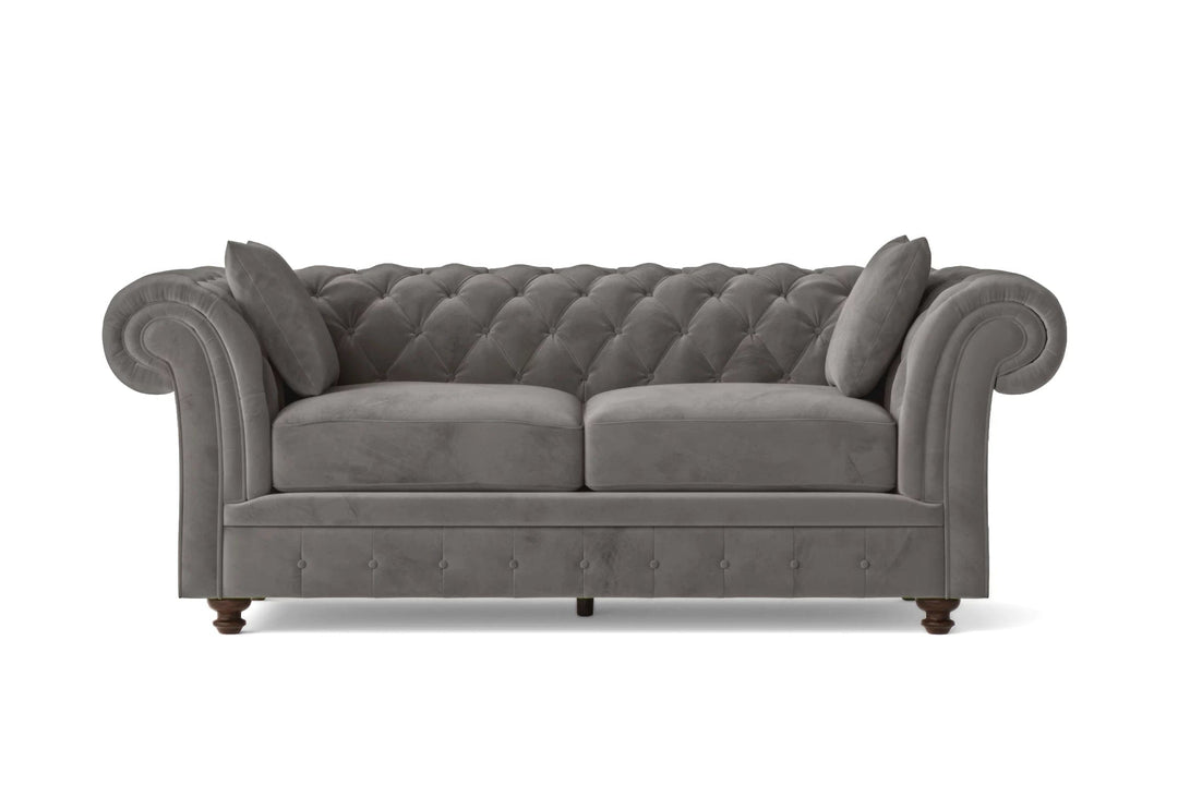 LIVELUSSO Sofa Pesaro 3 Seater Sofa Grey Velvet