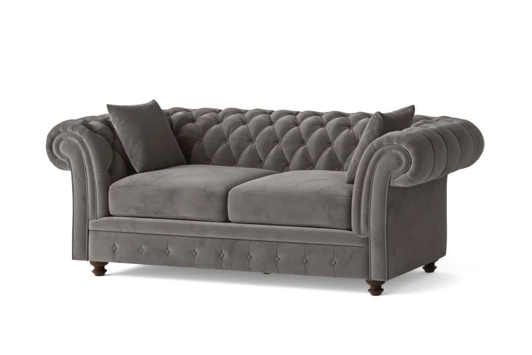 LIVELUSSO Sofa Pesaro 3 Seater Sofa Grey Velvet