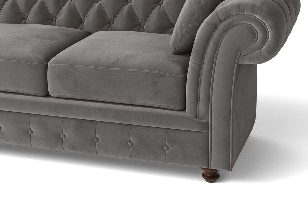 LIVELUSSO Sofa Pesaro 3 Seater Sofa Grey Velvet