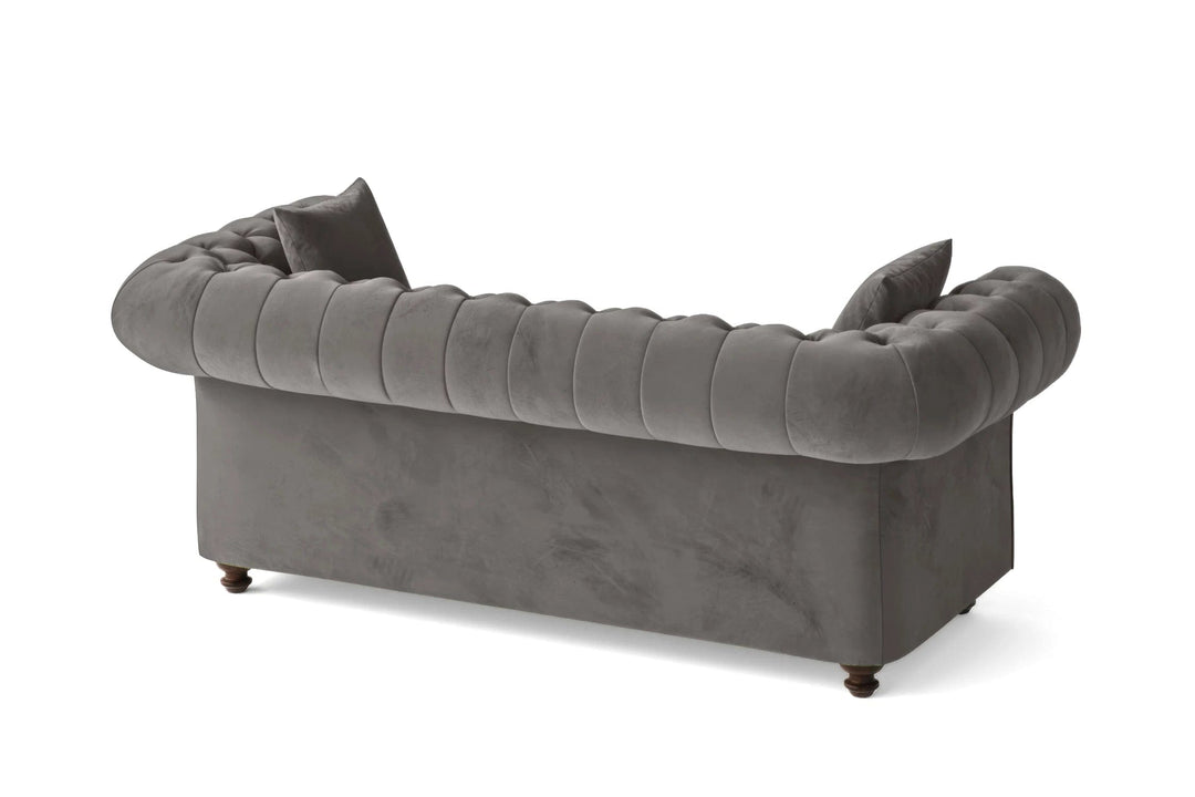 LIVELUSSO Sofa Pesaro 3 Seater Sofa Grey Velvet